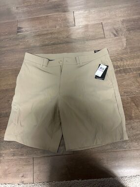 Callaway Tan Flat-Front Performance Golf Shorts